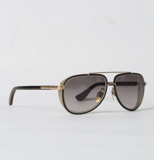 Chrome Hearts Glasses Sunglasses PREYANK MATTE BLACKMATTE GOLD PLATEDWOOD EBONY WALNUT 2