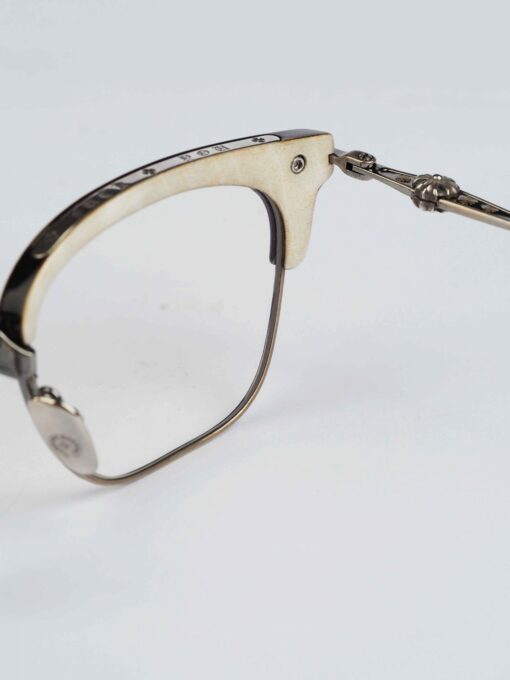Chrome Hearts Glasses Sunglasses SLUNTRADICTION 52 WHITE EBONY WOODANTIQUE SILVER 1