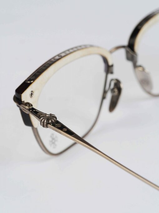Chrome Hearts Glasses Sunglasses SLUNTRADICTION 52 WHITE EBONY WOODANTIQUE SILVER 2