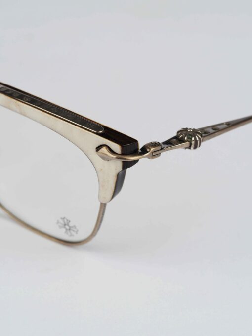 Chrome Hearts Glasses Sunglasses SLUNTRADICTION 52 WHITE EBONY WOODANTIQUE SILVER 3
