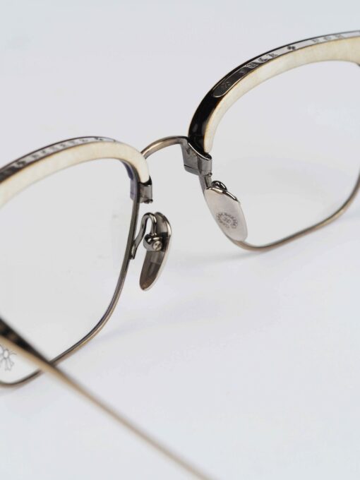 Chrome Hearts Glasses Sunglasses SLUNTRADICTION 52 WHITE EBONY WOODANTIQUE SILVER 6