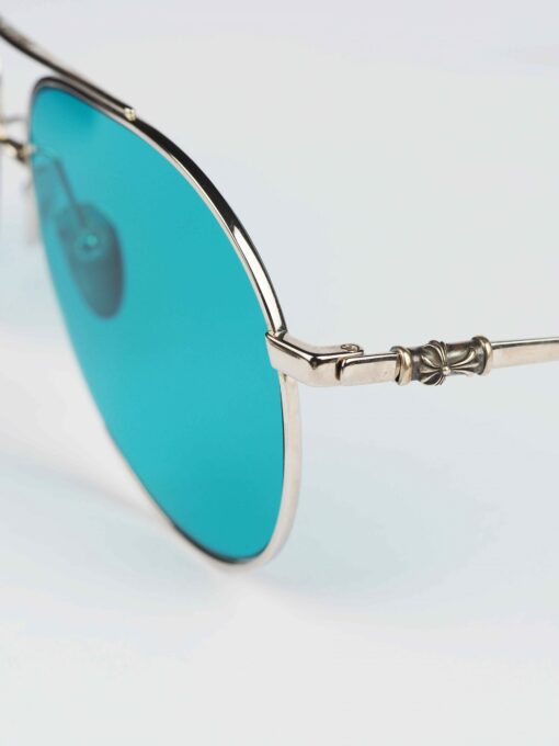 Chrome Hearts Glasses Sunglasses STEPPIN BLU SHINY SILVERAQUA MARINE 1