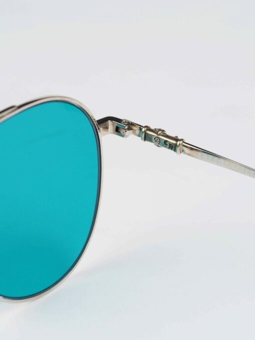 Chrome Hearts Glasses Sunglasses STEPPIN BLU SHINY SILVERAQUA MARINE 2