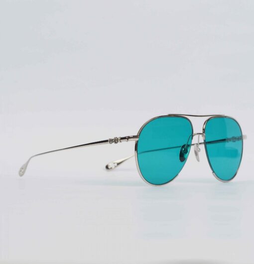 Chrome Hearts Glasses Sunglasses STEPPIN BLU SHINY SILVERAQUA MARINE 5