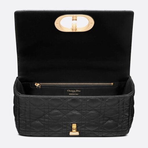 Dior Medium Caro Crossbody Bag in Black Supple Cannage Calfskin 3