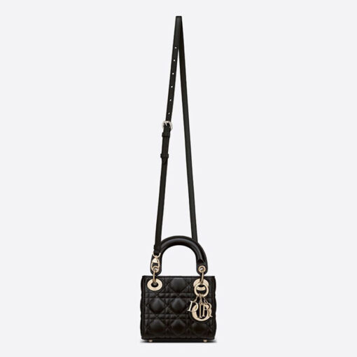 Dior Micro Lady Dior Handbag in Black Cannage Lambskin 2