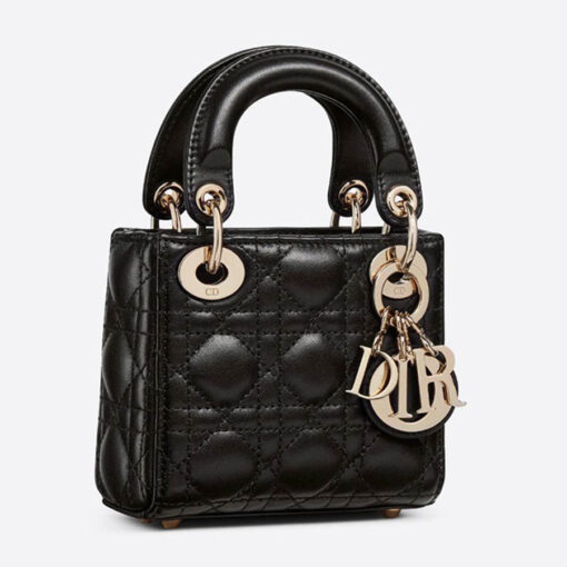 Dior Micro Lady Dior Handbag in Black Cannage Lambskin 3
