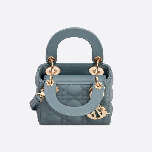 Dior Micro Lady Dior Handbag in Cloud Blue Cannage Lambskin Blue color 1