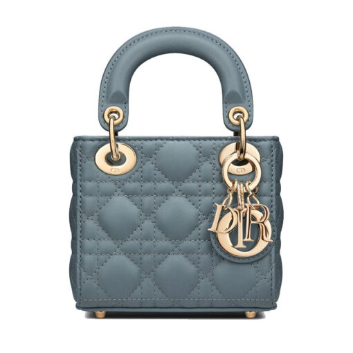 Dior Micro Lady Dior Handbag in Cloud Blue Cannage Lambskin Blue color 3