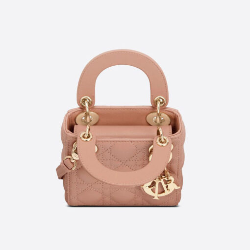 Dior Micro Lady Dior Handbag in Rose Des Vents Cannage Lambskin Pastel Pink color 1