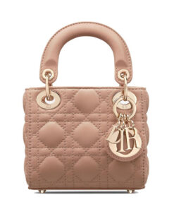 Dior Micro Lady Dior Handbag in Rose Des Vents Cannage Lambskin Pastel Pink color 2