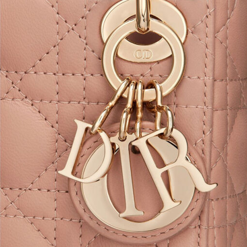 Dior Micro Lady Dior Handbag in Rose Des Vents Cannage Lambskin Pastel Pink color 3