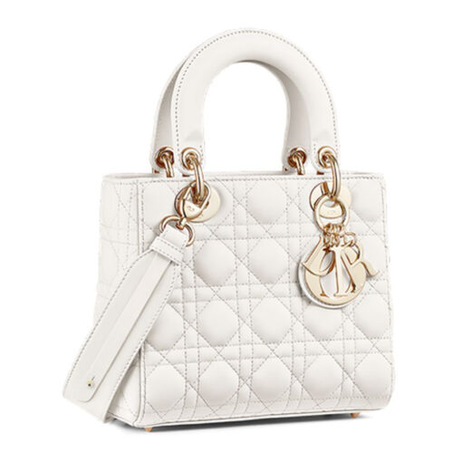 Dior Small Lady Dior My ABCDior Handbag in White color